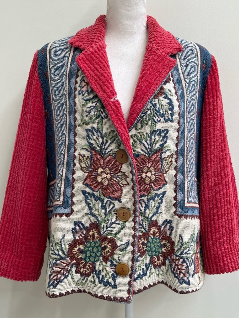 Vintage patchwork tapestry jacket  "Outta the Bag" Sugar Street Weavers Small
